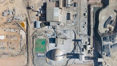 Jujuy, Arjantin 'de gümüş madenciliğinin hava manzarası.