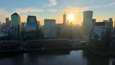 Gün batımında Buenos Aires 'in hava manzarası, Arjantin.