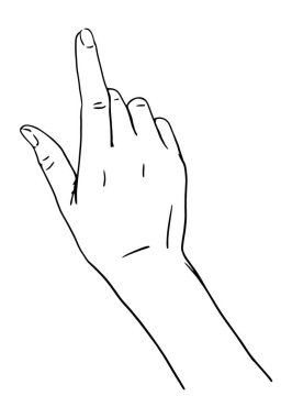 Siyah ve beyaz vektörü gösteren el çizimi