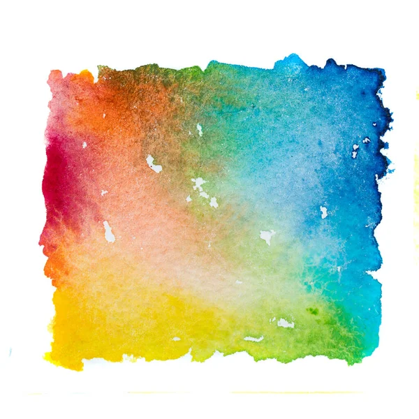 摘要手绘水彩画 彩色的飞溅在纸上 它是湿纹理背景与油漆刷 为创意墙纸或设计艺术作品的图片 柔和的色泽 — 图库照片