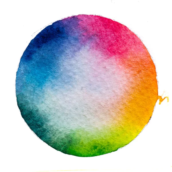 Pinta Círculo Acuarela Para Fondo Del Mensaje Texto Salpicaduras Colores —  Fotos de Stock