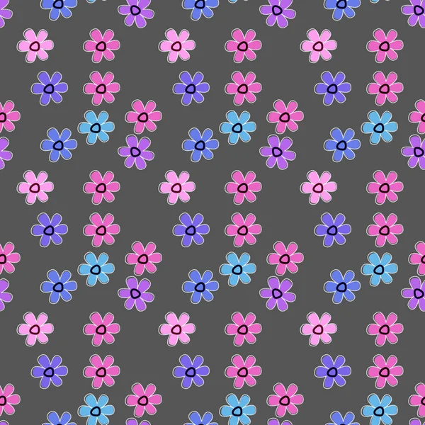 Padrão Sem Costura Com Flores Colorido Espirrando Papel Para Tecido — Fotografia de Stock