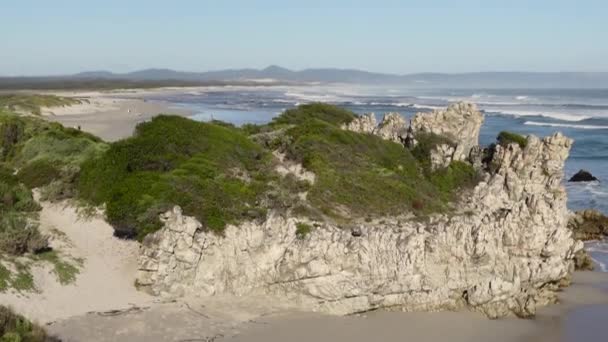 Widok Zatokę Miłośników Tle Grotto Beach Klein Rivier Estuary Oddali — Wideo stockowe