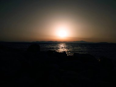 Rafina Yunanistan 'da sabah güzel deniz manzarası