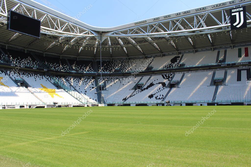 Turin, Italy - October 27, 2022 - Empty Juventus Stadium in Turin