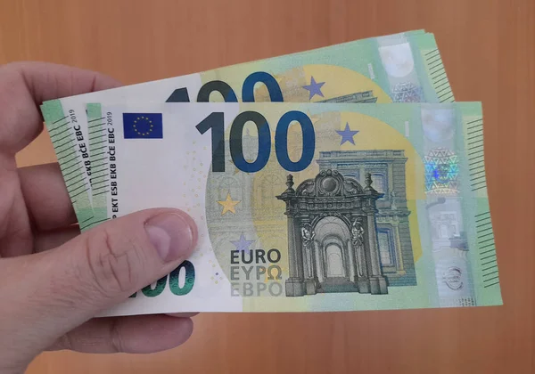 Billetes 100 Euros Donación — Foto de Stock