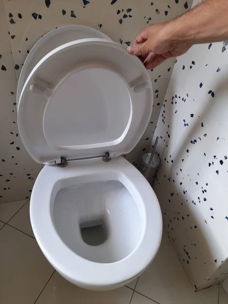 Raise Lower Toilet Seat — Stock Photo, Image