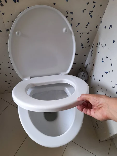 Raise Lower Toilet Seat — Stock Photo, Image