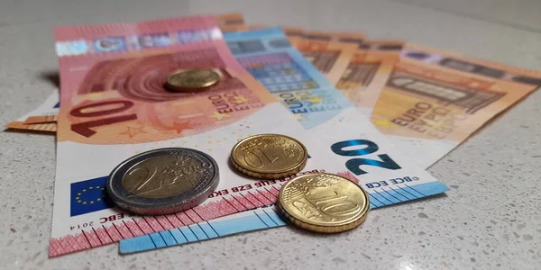 Bankbiljetten Van Euro Handen Van Een Man Rijkdom — Stockfoto