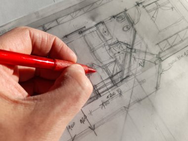 Mimar kalemle el yazısıyla tasarım yapıyor - eski model