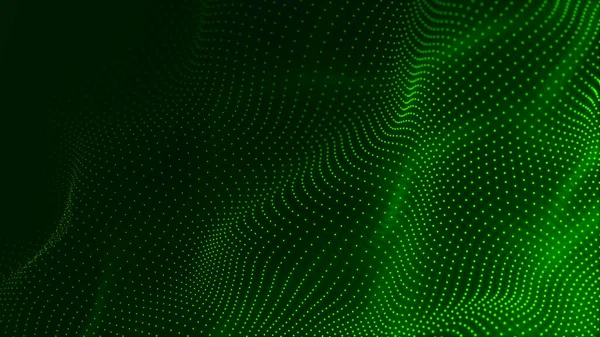 Digital Wave Many Dots Abstract Backdrop Dynamic Wave Technology Science — Stock Photo, Image