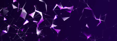 Soyut dijital iletişim noktaları. Teknolojik geçmiş. Ağ bağlantısı yapısı. Renkli pleksus etkisi. 3B görüntüleme