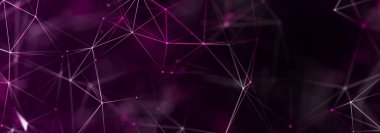 Noktalı ve çizgili çokgen arkaplan. Ağ bağlantısı yapısı. Bilim ve teknoloji. 3d oluşturma