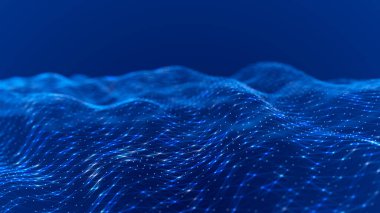 Teknoloji geçmişi. Bal peteği konsepti. Büyük veri. Birbirine bağlı noktalar ve çizgiler olan altıgen uzay. 3d oluşturma