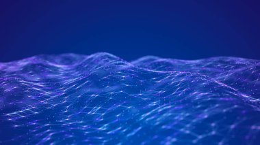 Teknoloji geçmişi. Bal peteği konsepti. Büyük veri. Birbirine bağlı noktalar ve çizgiler olan altıgen uzay. 3d oluşturma