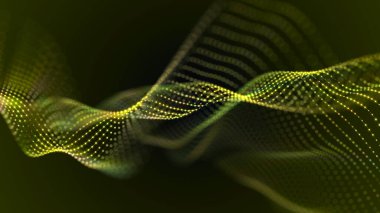 Noktalı ve çizgili dijital manzara. Siber uzay şebekesi. Tasarımın için arka plan konsepti. 3d oluşturma