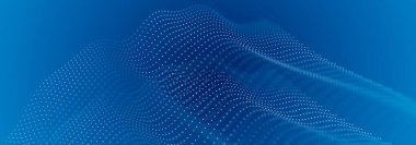 Noktalı ve çizgili dijital manzara. Siber uzay şebekesi. Tasarımın için arka plan konsepti. 3d oluşturma