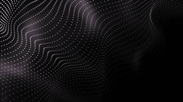 Науково Фантастичний Фон Цифровий Пейзаж Точками Лініями Мережа Кіберпростору Концепція — стокове фото