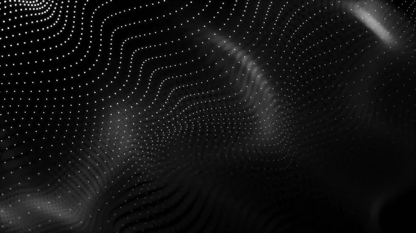 Науково Фантастичний Фон Цифровий Пейзаж Точками Лініями Мережа Кіберпростору Концепція — стокове фото