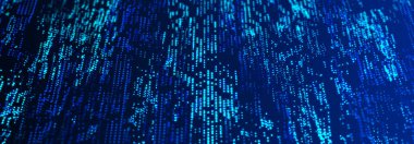 Bilim kurgu geçmişi. Noktalı ve çizgili dijital manzara. Siber uzay şebekesi. Tasarımın için arka plan konsepti. 3d oluşturma