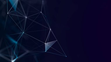 Soyut dijital iletişim noktaları. Teknolojik geçmiş. Ağ bağlantısı yapısı. Renkli pleksus etkisi. 3B görüntüleme