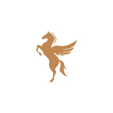 Pegasus logo tasarım illüstrasyon vektörü