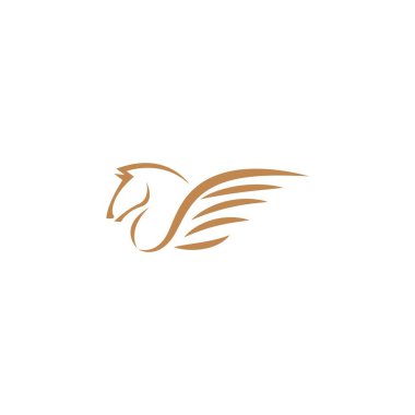 Pegasus logo tasarım illüstrasyon vektörü