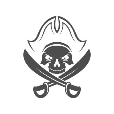 Korsan logo tasarım illüstrasyon vektörü