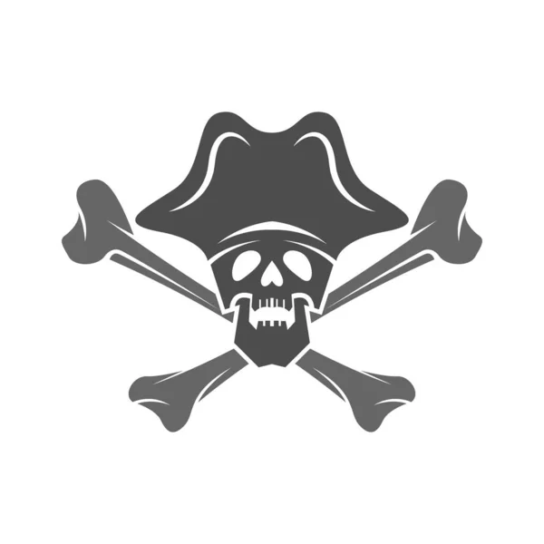 Pirate Logo Icône Conception Illustration Vecteur — Image vectorielle