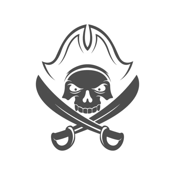 Pirata Logo Icona Disegno Vettore Illustrazione — Vettoriale Stock