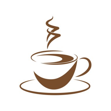 Kahve logosu tasarımı illüstrasyonu