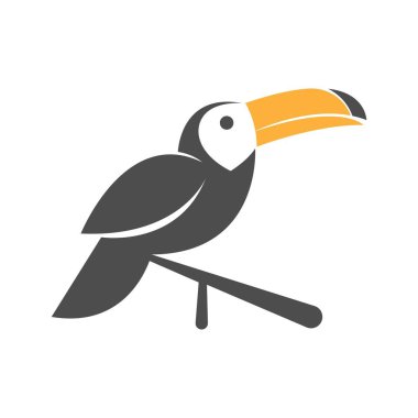 Toco Toucan logo tasarım illüstrasyon vektörü