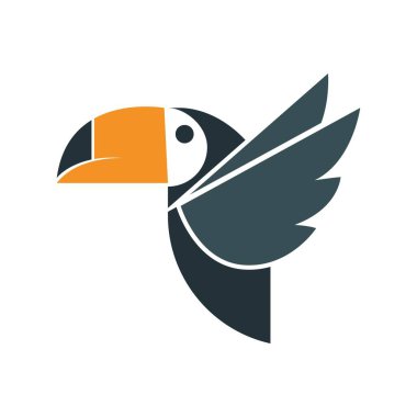Toco Toucan logo tasarım illüstrasyon vektörü