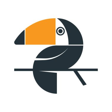 Toco Toucan logo tasarım illüstrasyon vektörü