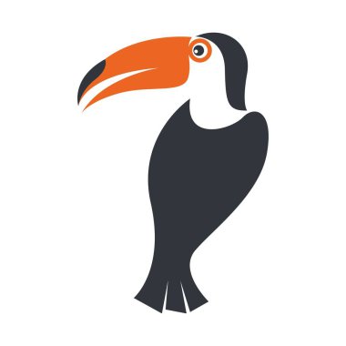 Toco Toucan logo tasarım illüstrasyon vektörü