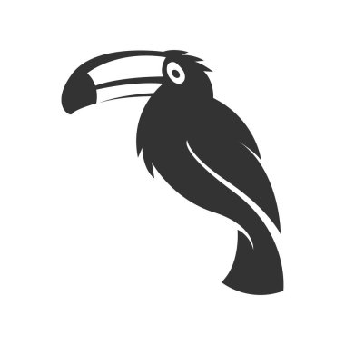 Toco Toucan logo tasarım illüstrasyon vektörü