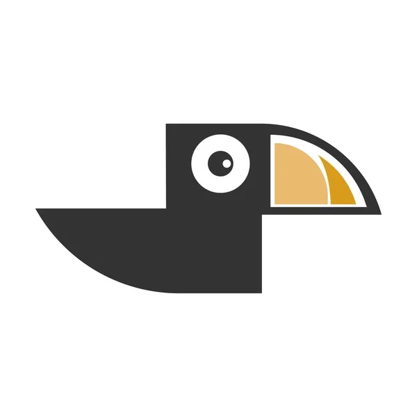 Toco Toucan Λογότυπο Εικονίδιο Σχεδιασμό Εικονογράφηση Διάνυσμα — Διανυσματικό Αρχείο
