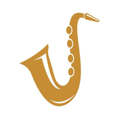Saksafon logo tasarımı illüstrasyonu