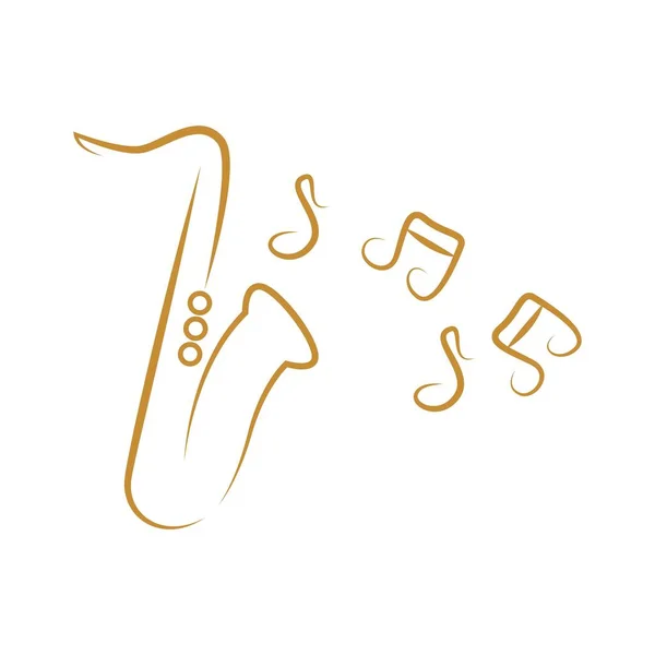Ilustración Del Diseño Del Icono Del Logotipo Del Saxofón — Vector de stock