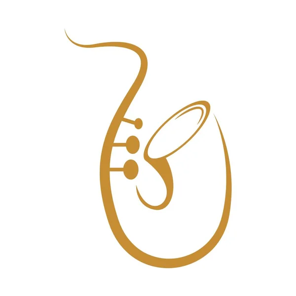 Saxophon Logo Ikone Design Illustration — Stockvektor