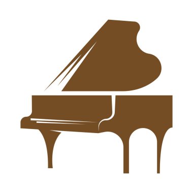 Piyano logosu tasarım illüstrasyonu