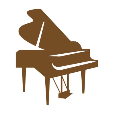 Piyano logosu tasarım illüstrasyonu