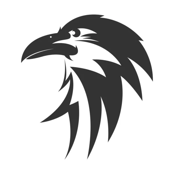 Raven Logo Ikona Projekt Ilustracji Wektor — Wektor stockowy