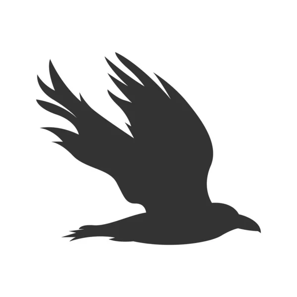 Raven Logo Icona Disegno Vettore Illustrazione — Vettoriale Stock