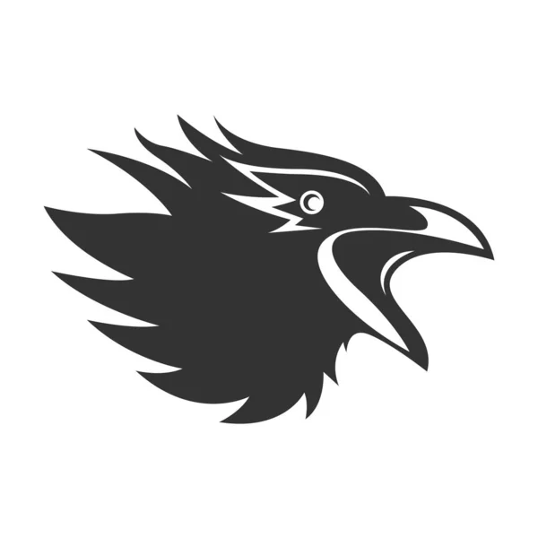 Raven Logo Icono Diseño Ilustración Vector — Archivo Imágenes Vectoriales