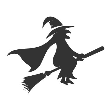 Cadı, cadı şapkası logo ikonu tasarımı çizimi