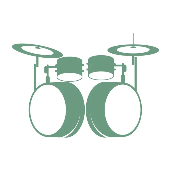 Drum Flat Design Icon Illustration Template — Stock Vector