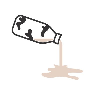 Taze süt logosu tasarımı illüstrasyonu