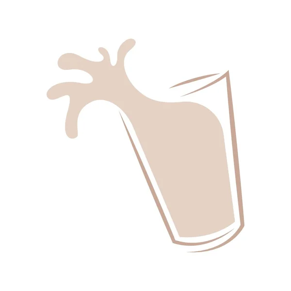 Taze Süt Logosu Tasarımı Illüstrasyonu — Stok Vektör