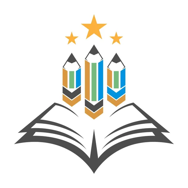 Educación Escuela Logo Diseño Ilustración — Vector de stock
